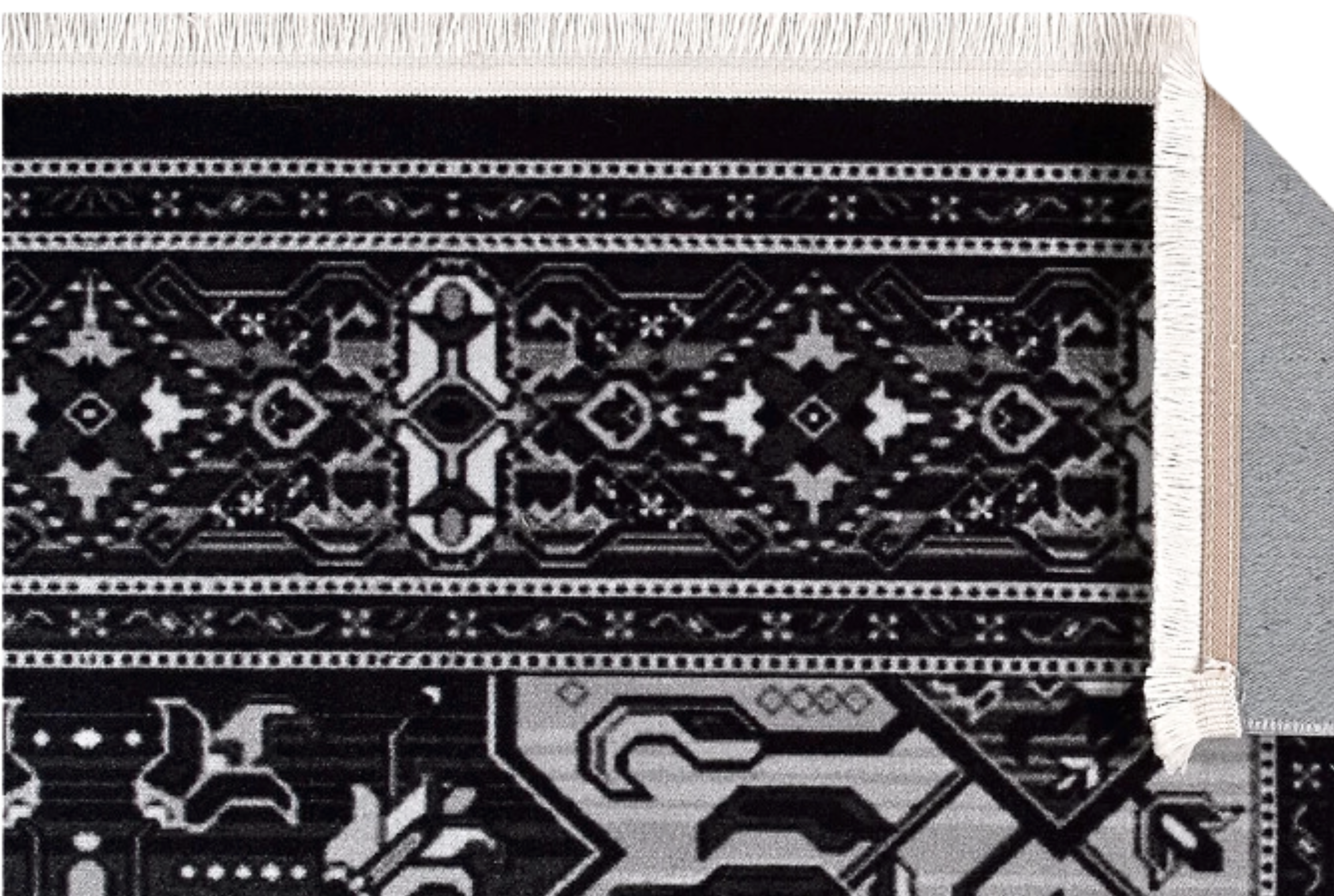 Velvet Fekete - Szürke Vintage Szőnyeg  - Több Méretben