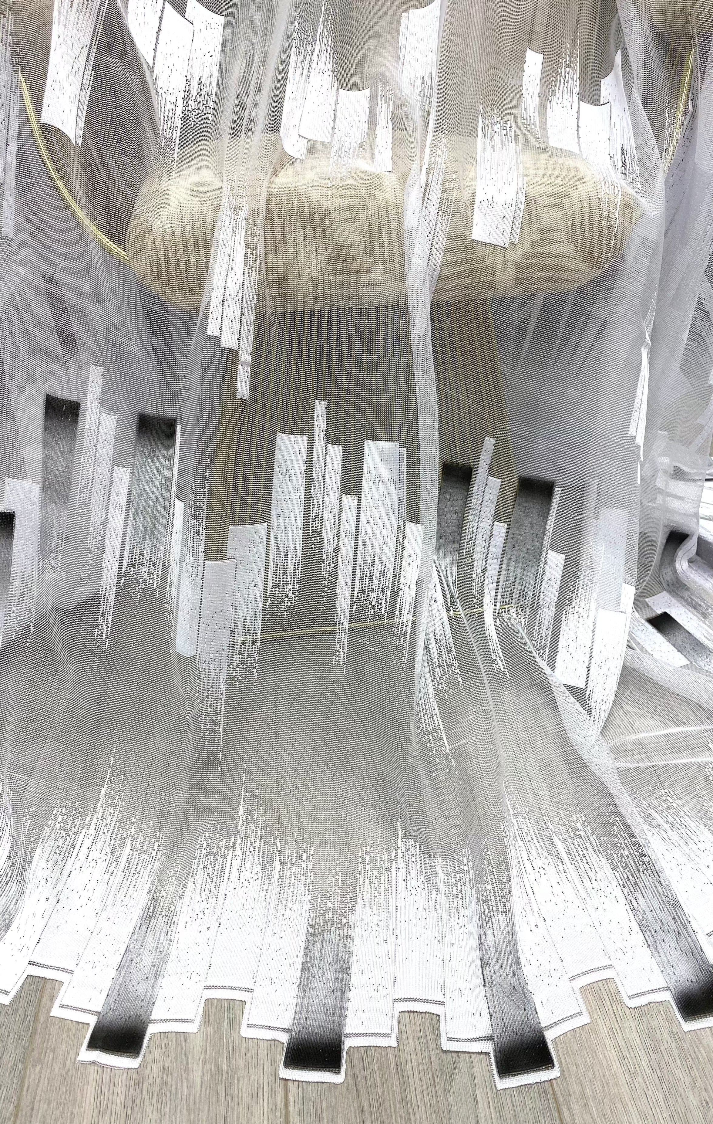 Fekete Parketta mintás Kész Függöny 300x160 cm Huzziyas Home