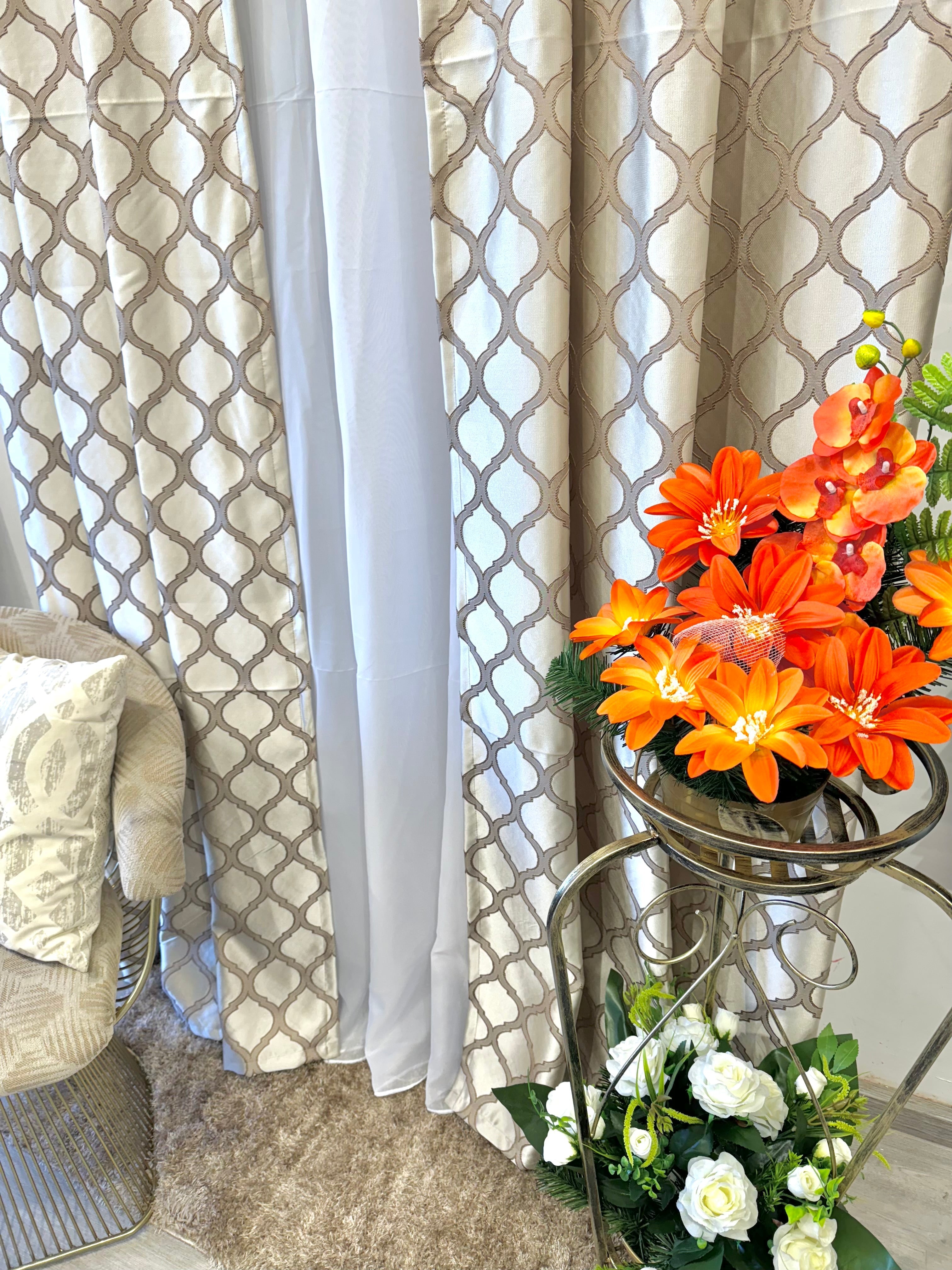 Morocco Bézs - Barna Függöny Szett Huzziyas Home