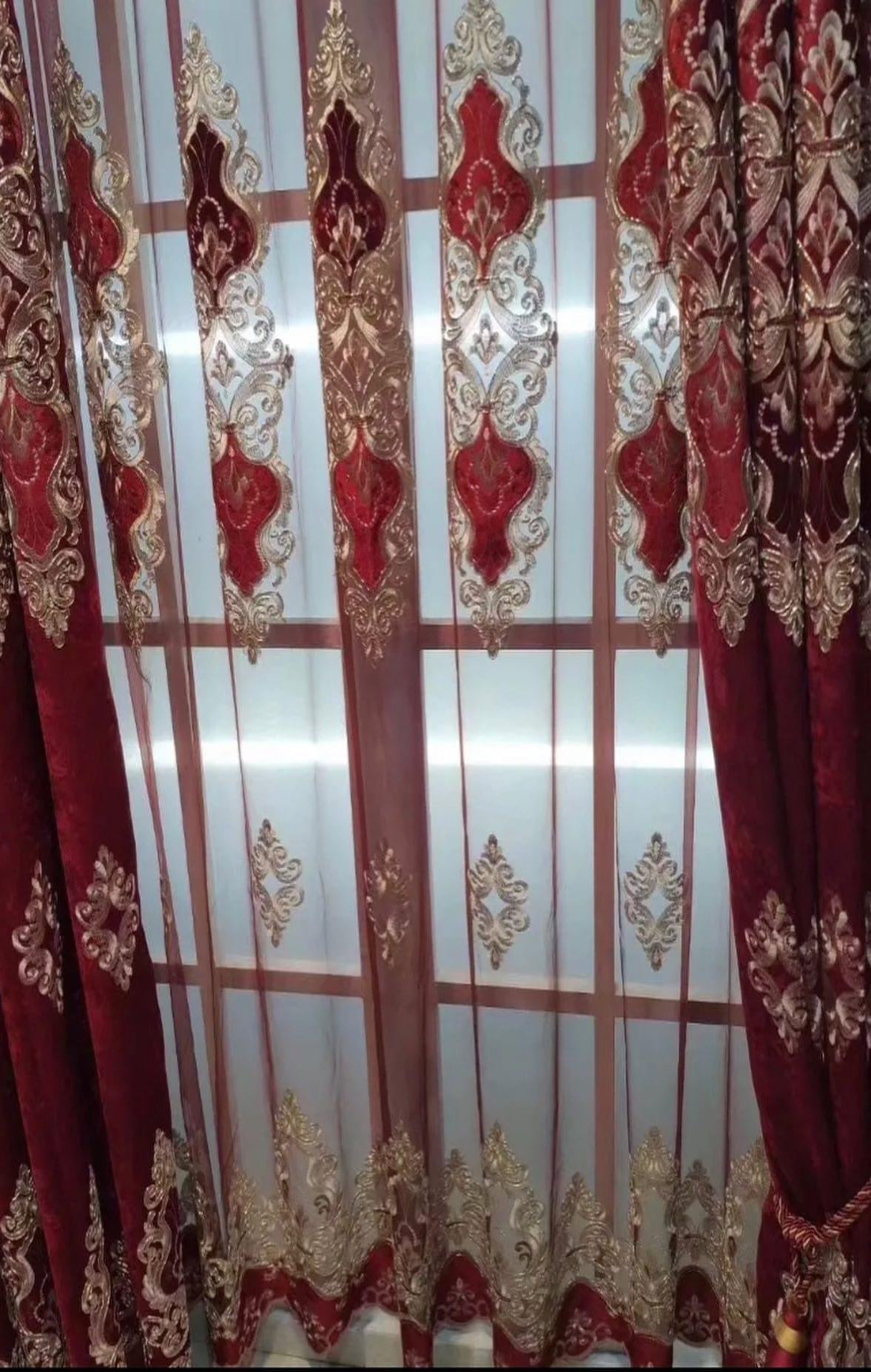 Piros Szulejmán Függöny Szett Huzziyas Home