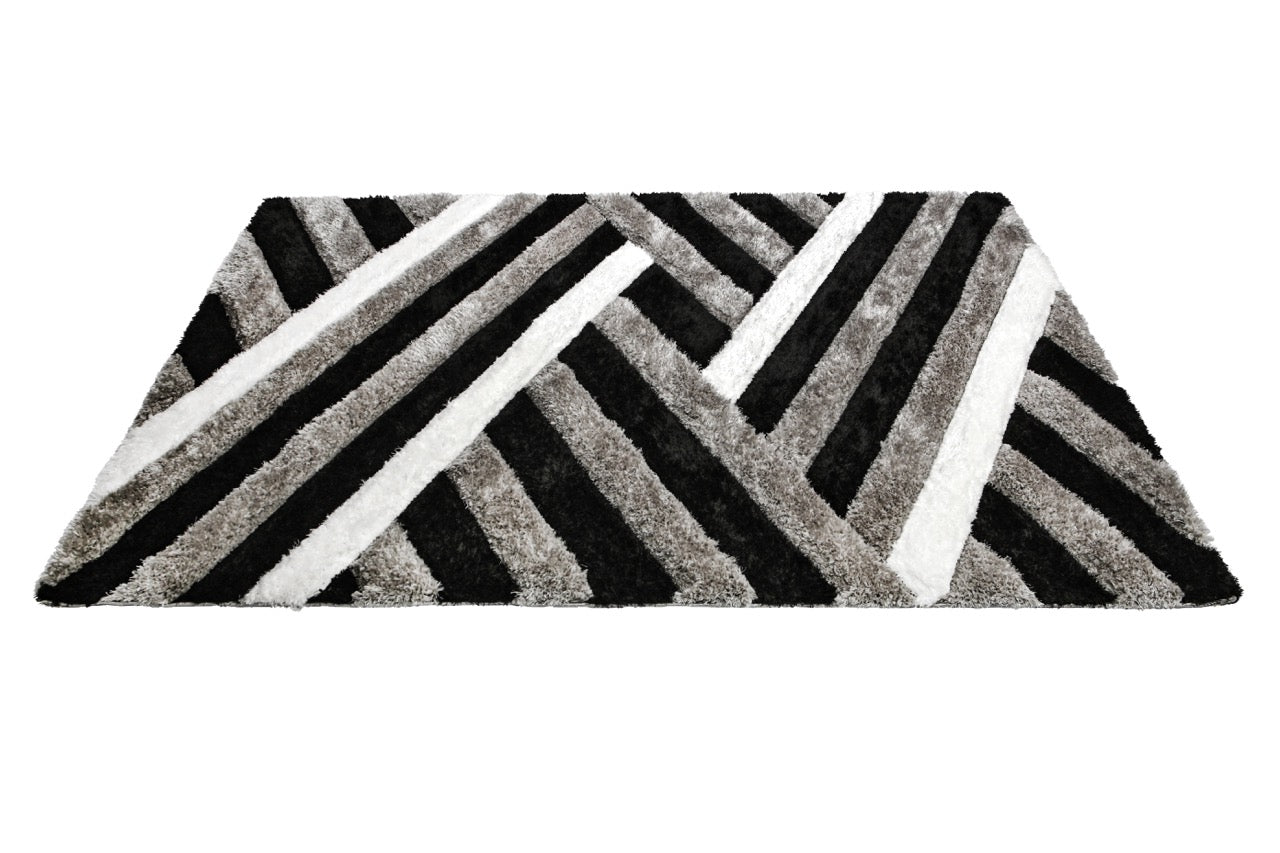 California 3D Parkettás Grey - Black Szőnyeg 160 x 220 cm Huzziyas Home