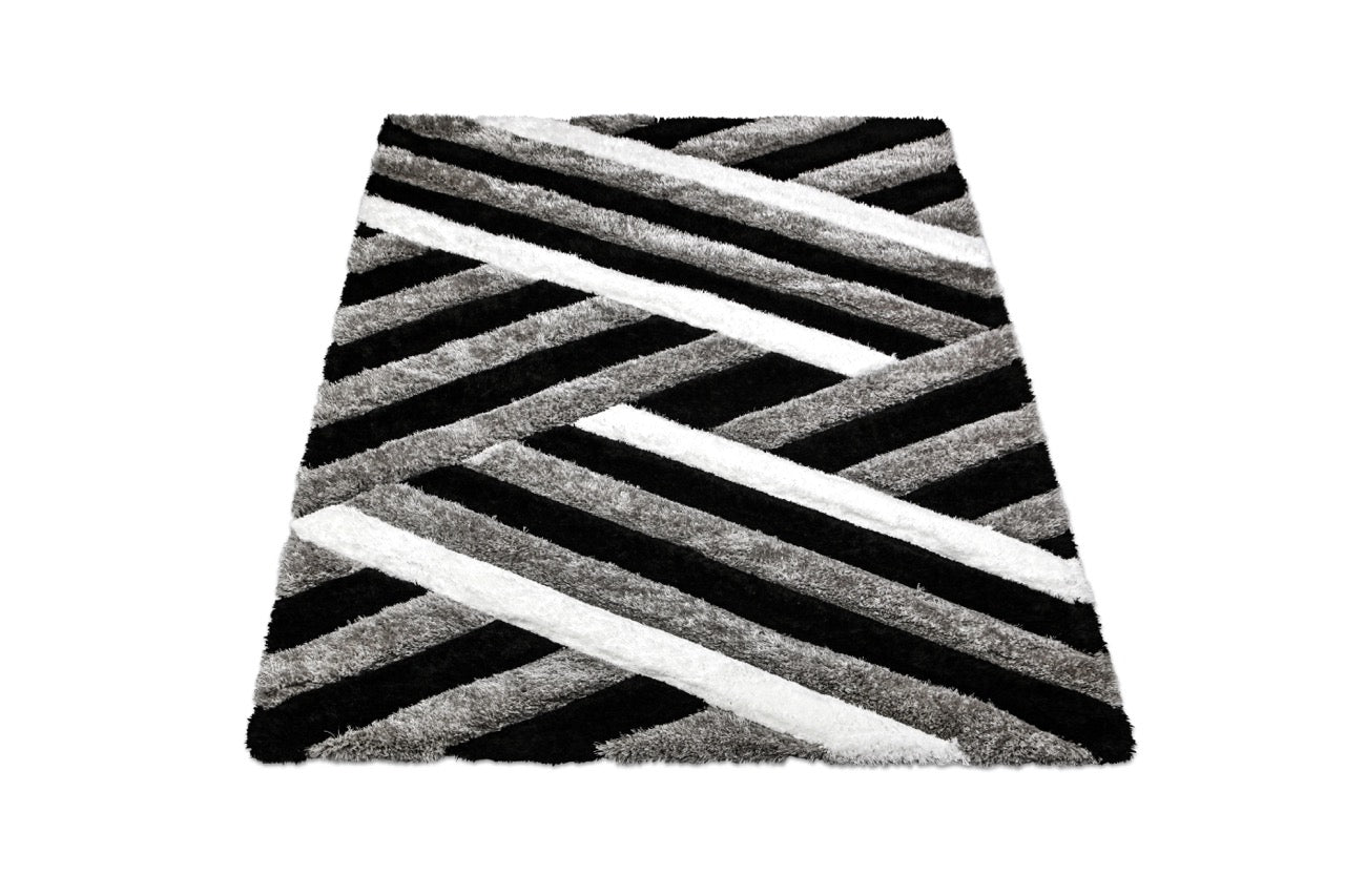California 3D Parkettás Grey - Black Szőnyeg 160 x 220 cm Huzziyas Home