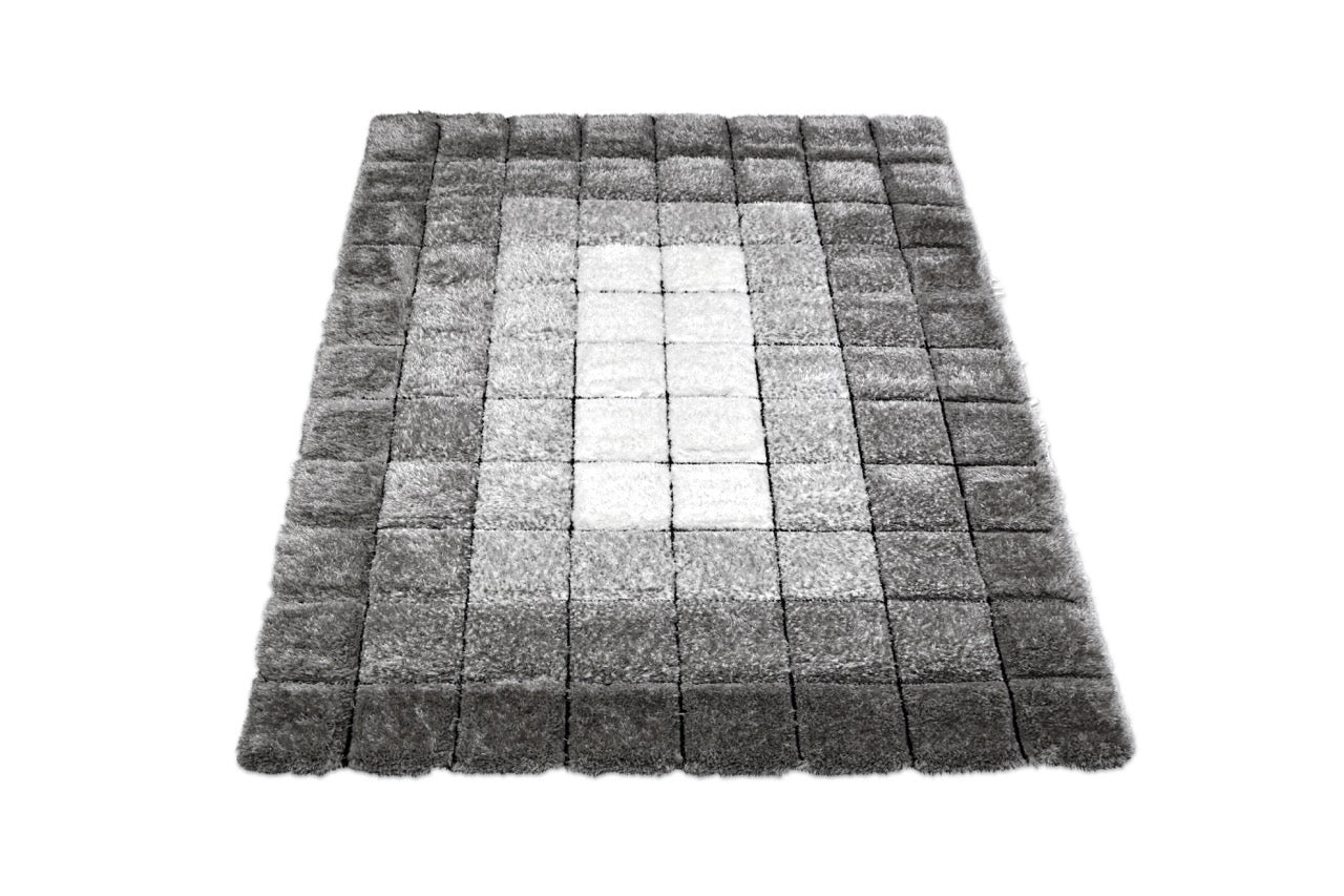 California 3D Kockás Grey - White Szőnyeg 200 x 280 cm Huzziyas Home