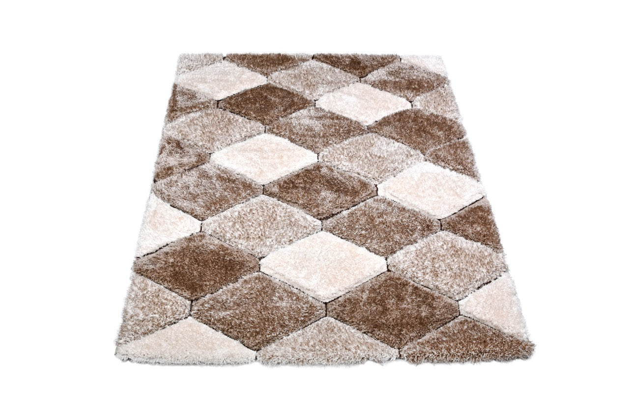 California 3D Rombusz Vizon - Beige Szőnyeg 160 x 220 cm Huzziyas Home