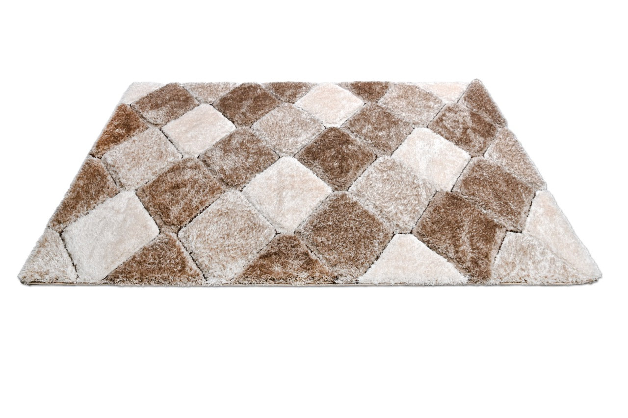 California 3D Rombusz Vizon - Beige Szőnyeg 160 x 220 cm Huzziyas Home
