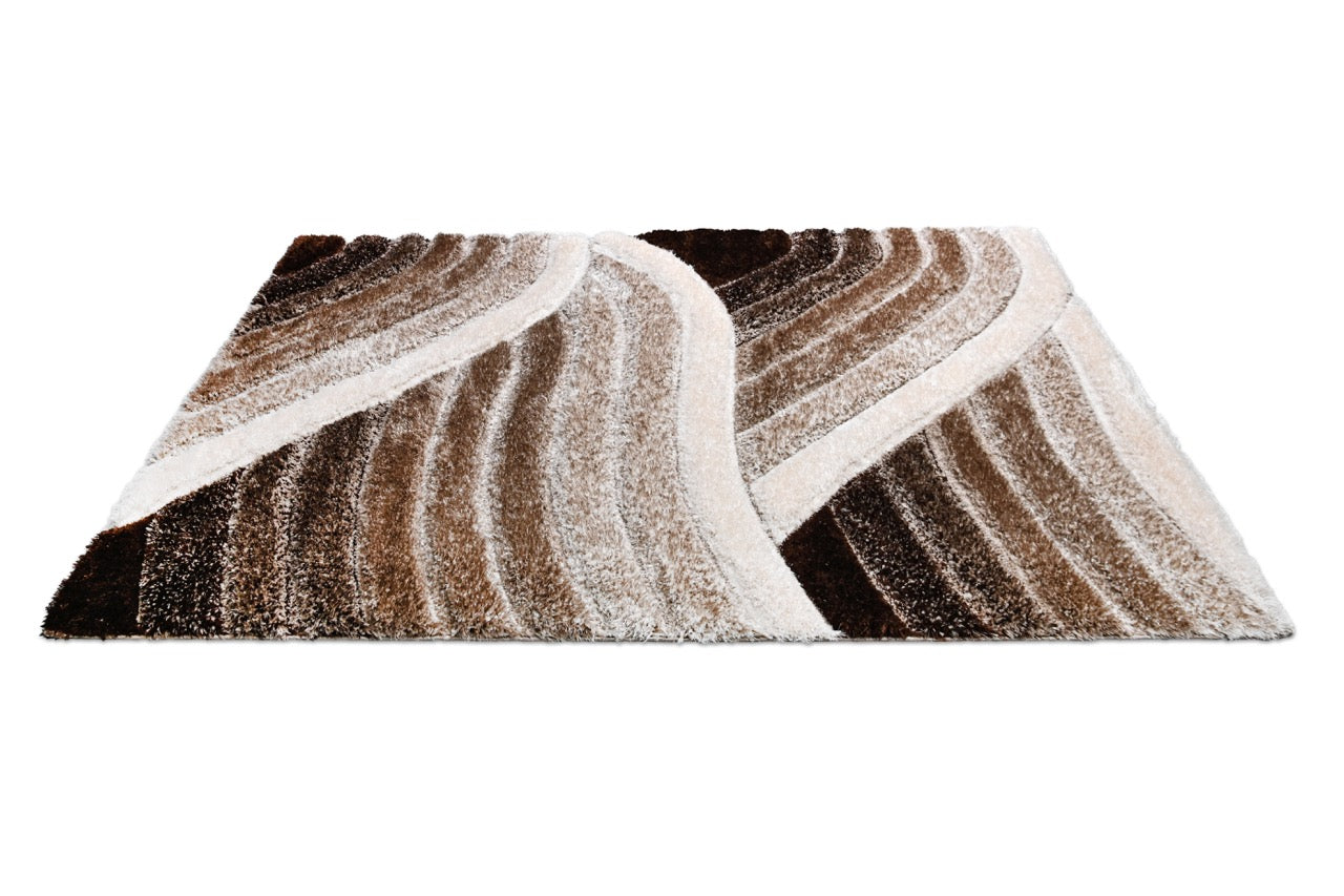California 3D Hullám Vizon - Beige Szőnyeg 120 x 170 cm Huzziyas Home