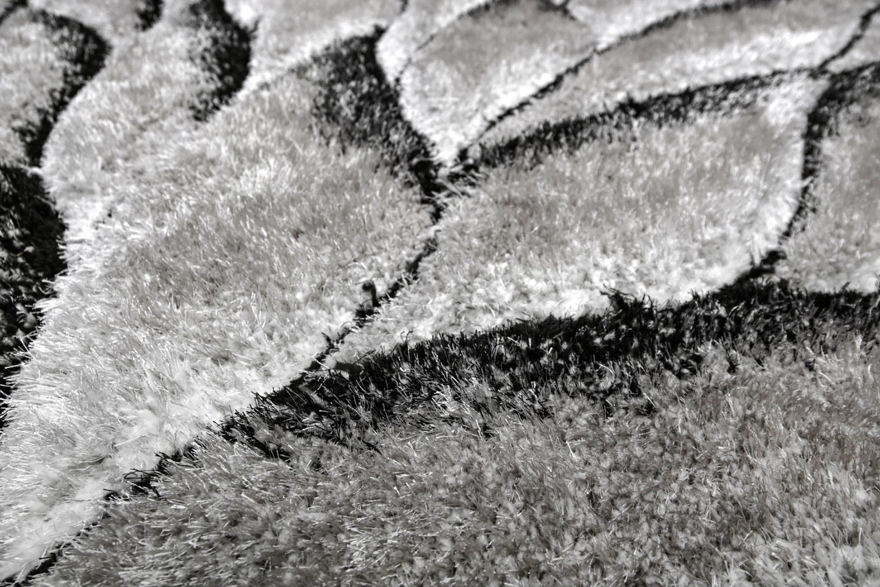 California 3D Lótusz Grey - Black Szőnyeg 120 x 170 cm Huzziyas Home