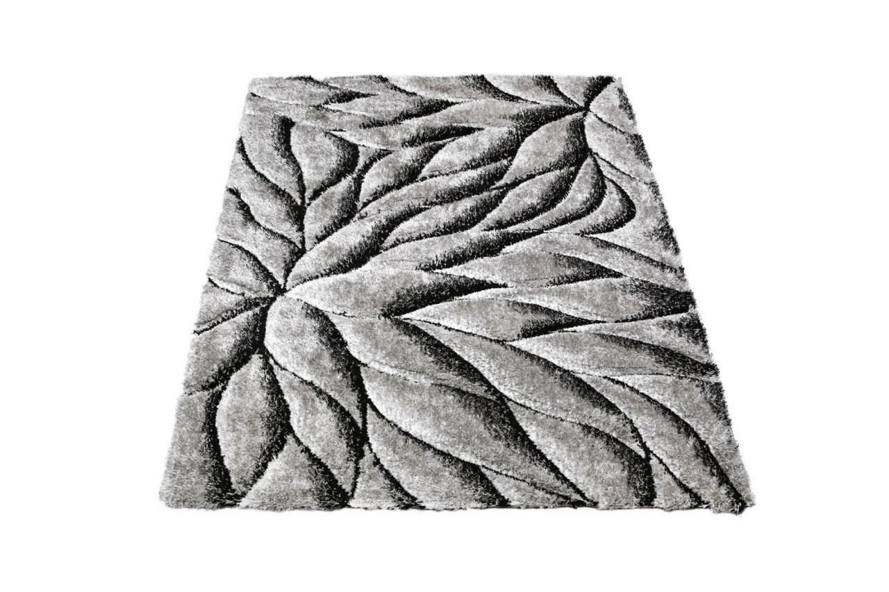California 3D Lótusz Grey - Black Szőnyeg 120 x 170 cm Huzziyas Home