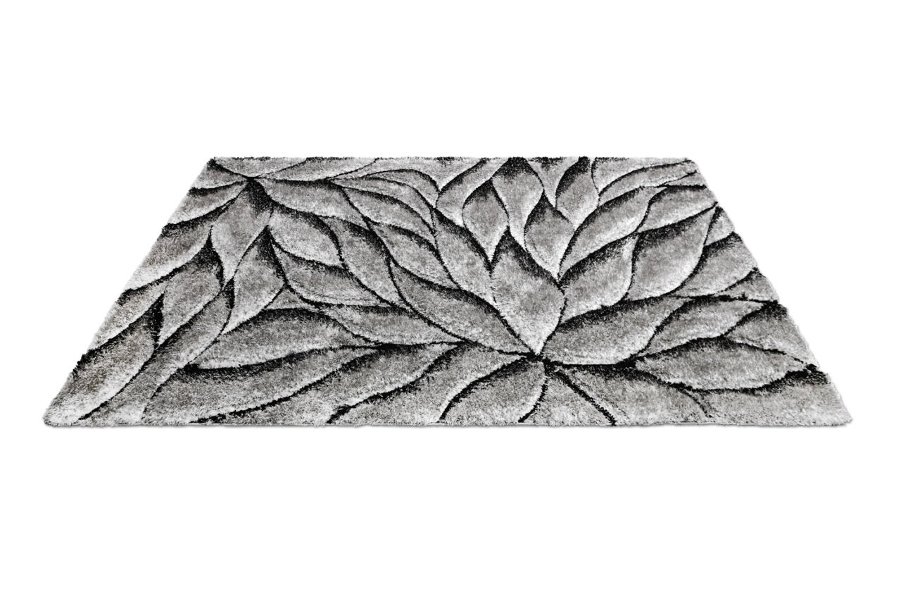 California 3D Lótusz Grey - Black Szőnyeg 120 x 170 cm Huzziyas Home