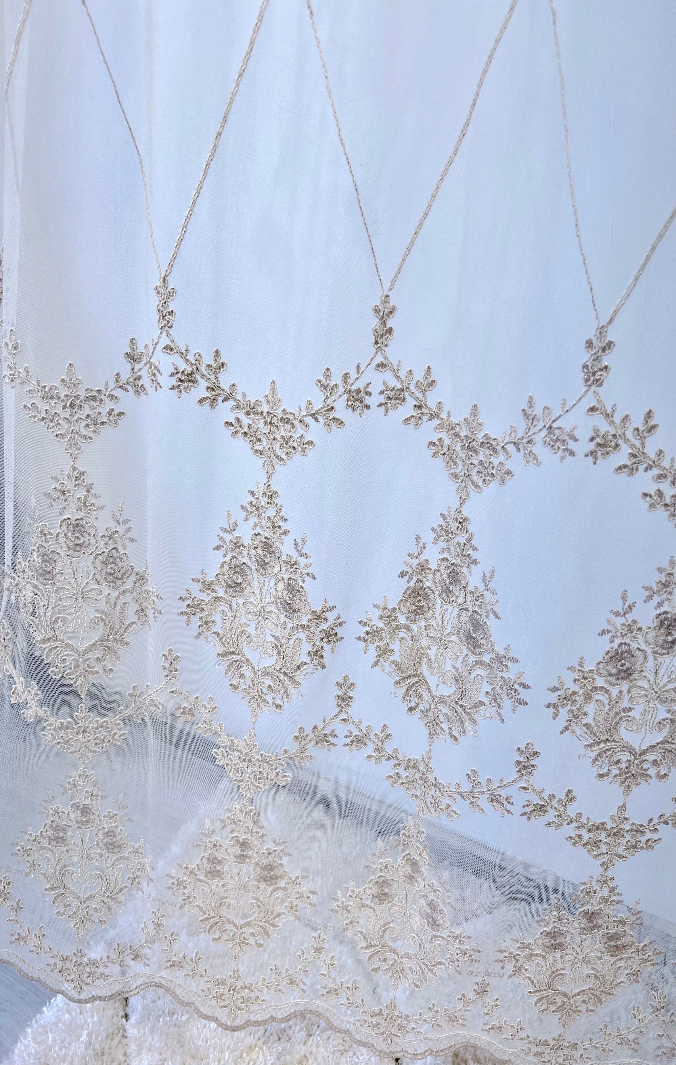 Púder rózsaszín barokk mintás Kész Függöny 300x250 cm Huzziyas Home