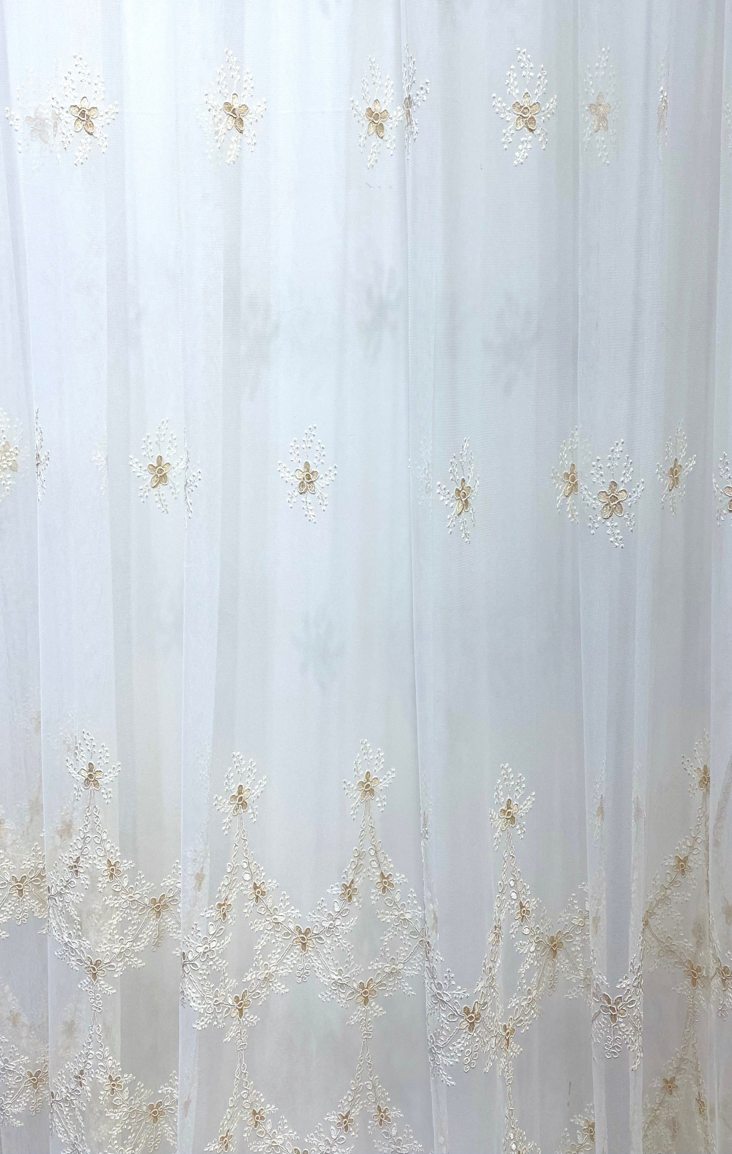 Barna apró Virág mintás Kész Függöny 300x250 cm Huzziyas Home