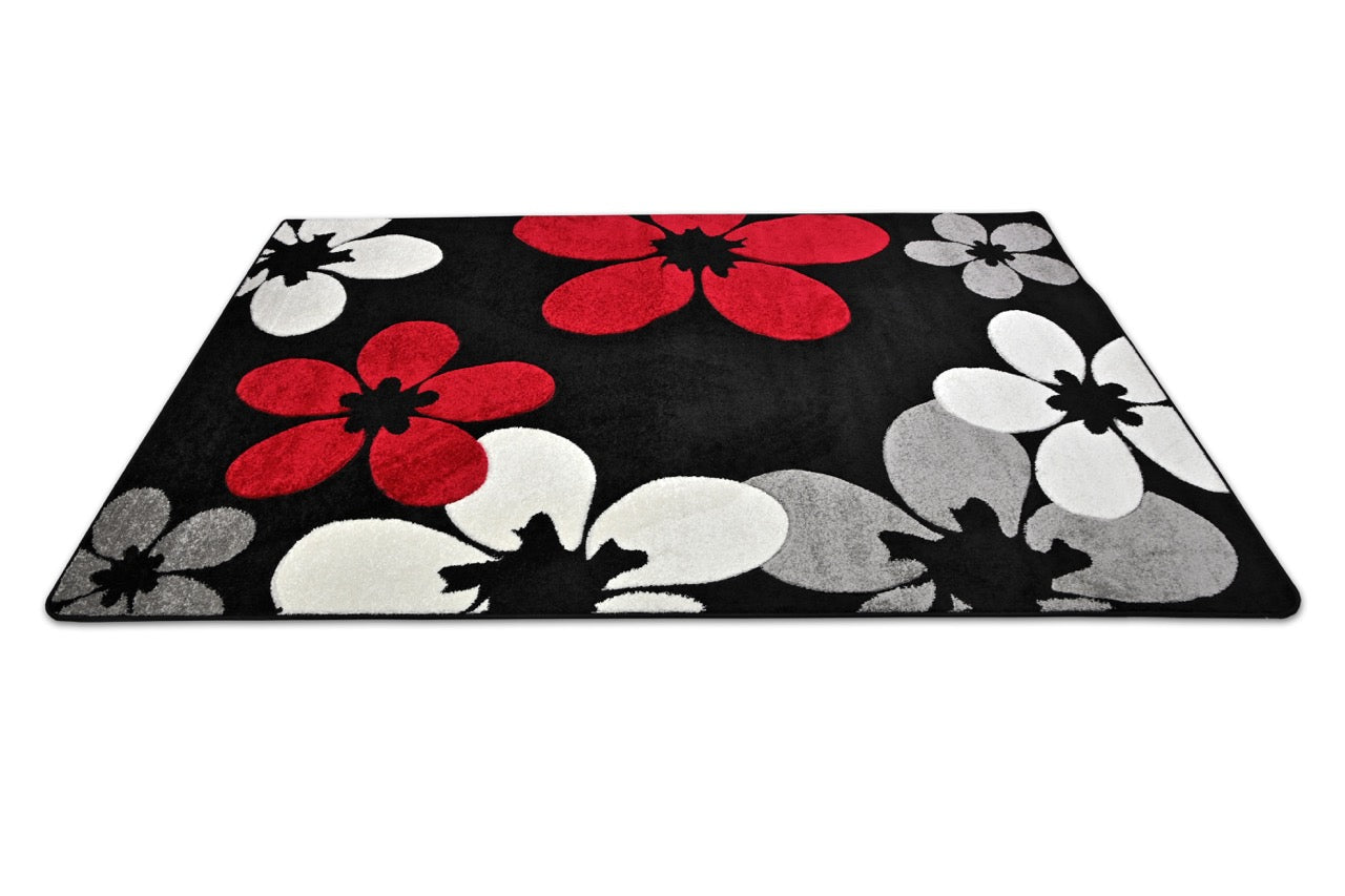 Margaret Flower Black Szőnyeg 200 x 280 cm Huzziyas Home